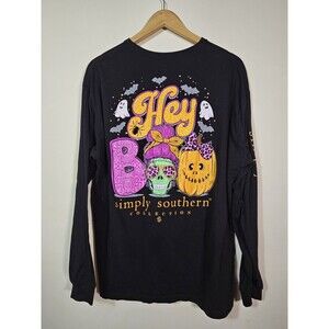 Simply Southeren & Hey Boo Long-Sleeved Halloween Shirt Sz L  Zombie Ghost